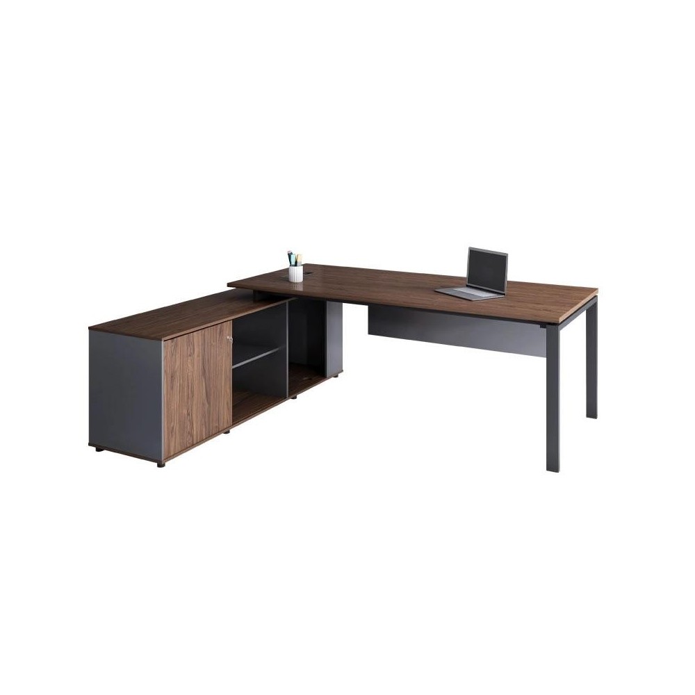 Escritorio de oficina Black Glass Duo