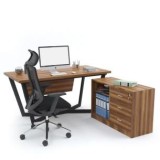 Escritorio de oficina Black Glass Duo