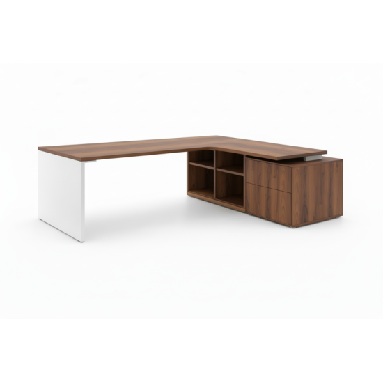 Escritorio de oficina ejecutivo de esquina con cajones