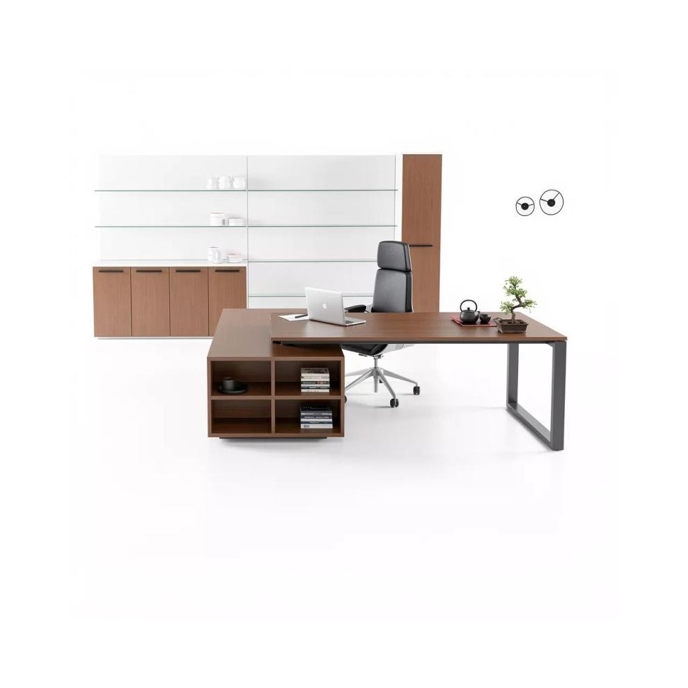 Escritorio de oficina modular en laminado y metal