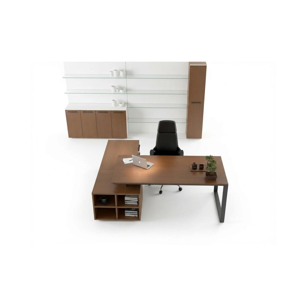 Escritorio de oficina modular en laminado y metal