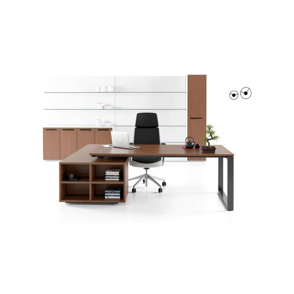 Escritorio de oficina modular en laminado y metal