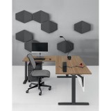 Escritorio de oficina modular en laminado y metal