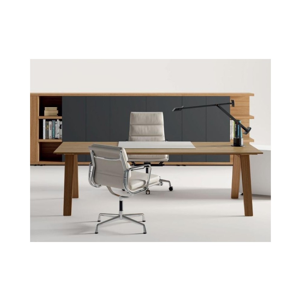 Escritorio de oficina ejecutivo rectangular de madera