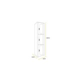 Locker métalico 3 puertas