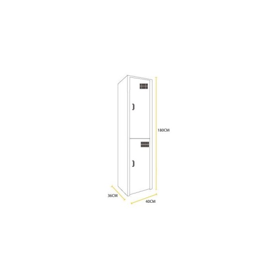 Locker Color Negro - 2 Puertas