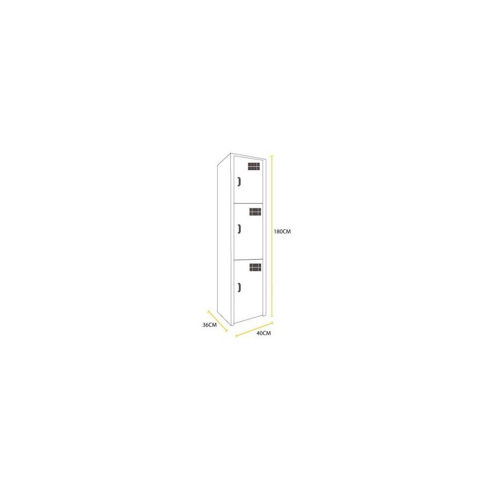 Locker Color Amarillo - 3 puertas