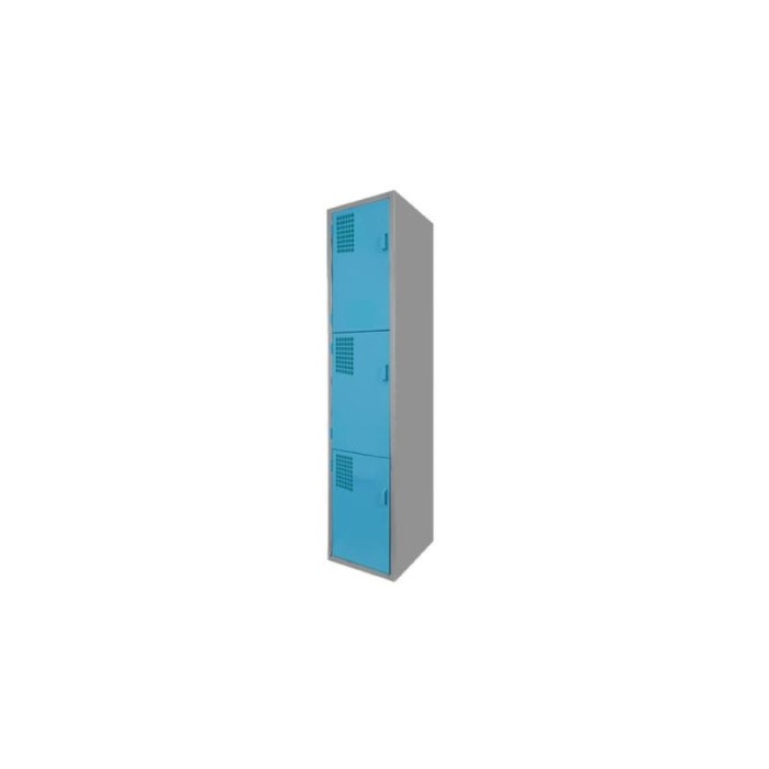 Locker Color Azul - 3 Puertas