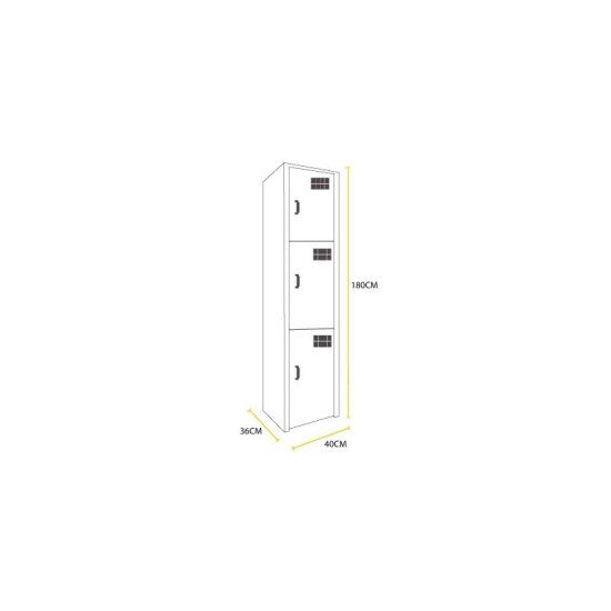 Locker Color Blanco - 3 puertas