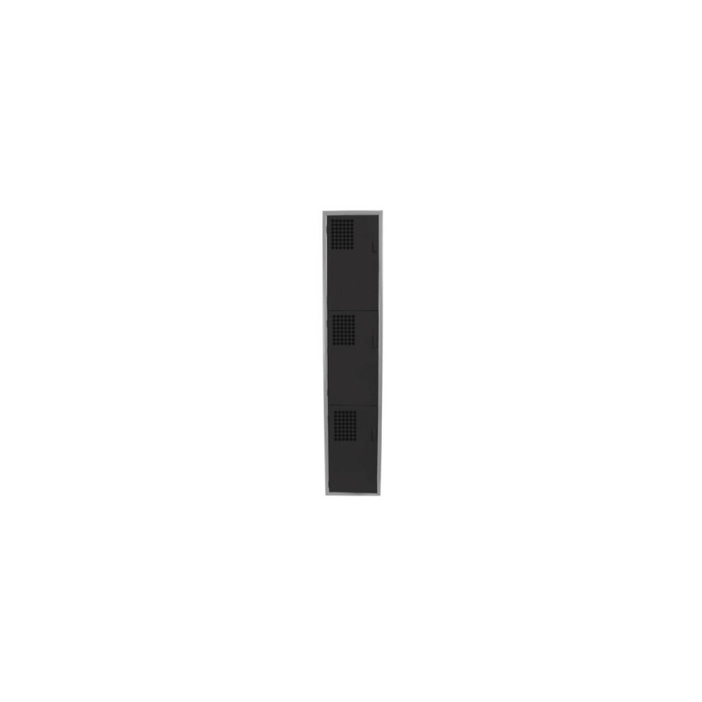Locker Color Negro - 3 Puertas
