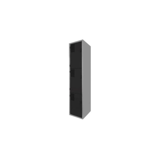 Locker Color Negro - 3 Puertas