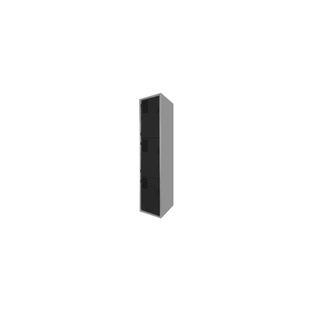 Locker Color Negro - 3 Puertas