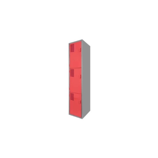 Locker Color Rojo - 3 Puertas