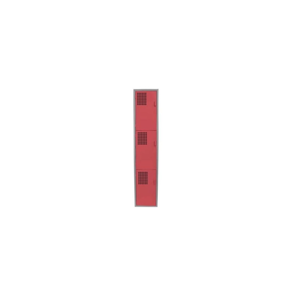 Locker Color Rojo - 3 Puertas