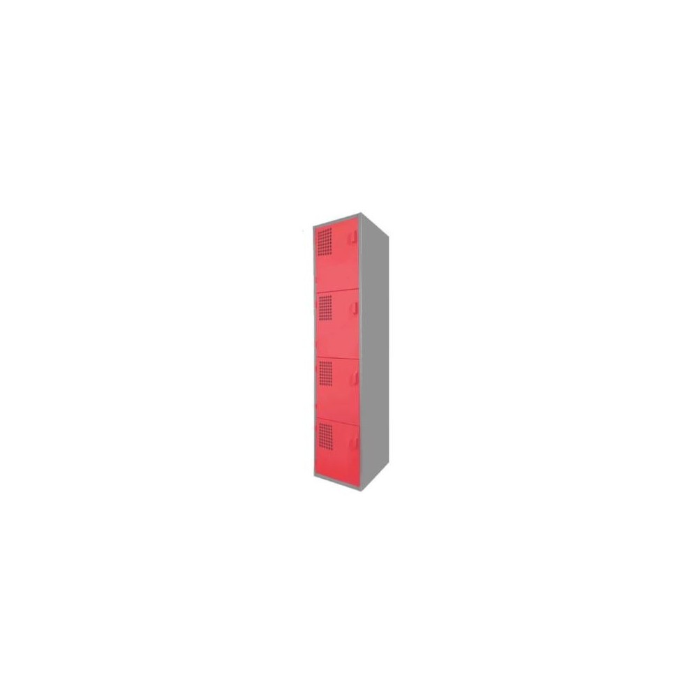 Locker Color Rojo - 4 Puertas