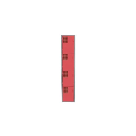 Locker Color Rojo - 4 Puertas