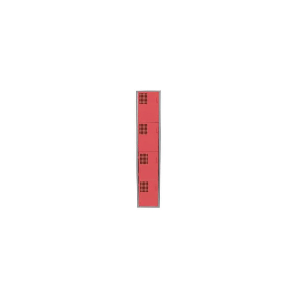 Locker Color Rojo - 4 Puertas