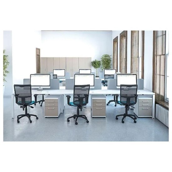 Escritorios ergonomicos voladizos solares con pedestal fijo unico