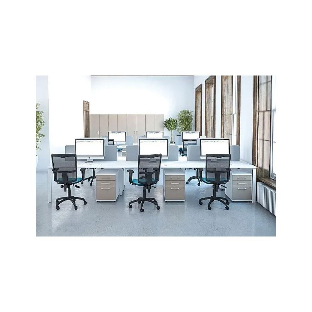 Escritorios ergonomicos voladizos solares con pedestal fijo unico