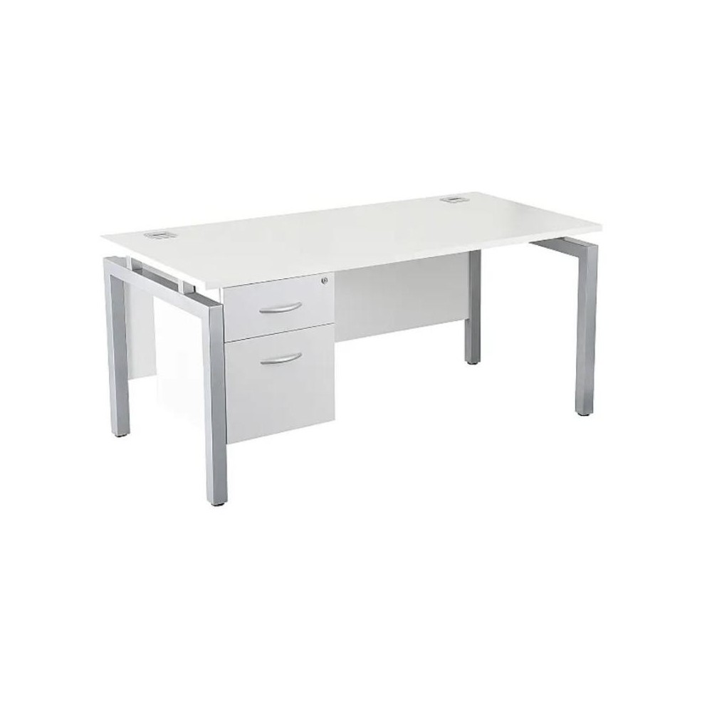 Escritorios Ergonomicos con Extremo de Panel de Nogal