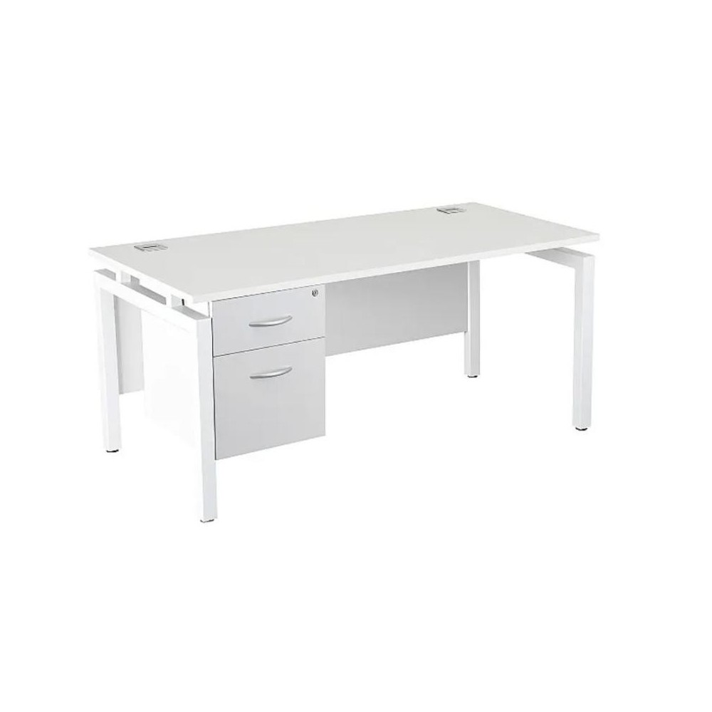 Escritorios Ergonomicos con Extremo de Panel de Nogal
