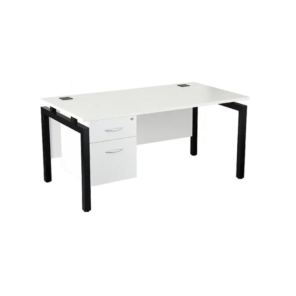 Escritorios Ergonomicos con Extremo de Panel de Nogal