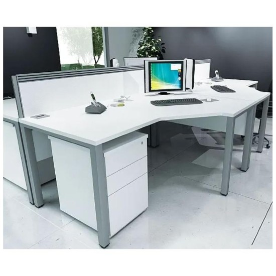 Escritorios rectangulares Commerce II con pedestal alto para escritorio