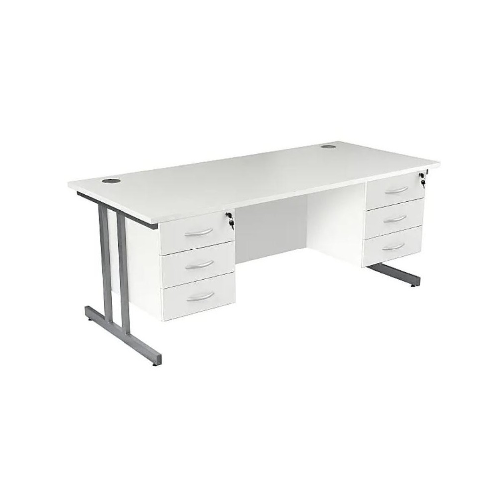 Escritorios laterales con panel rectangular negro Eclipse