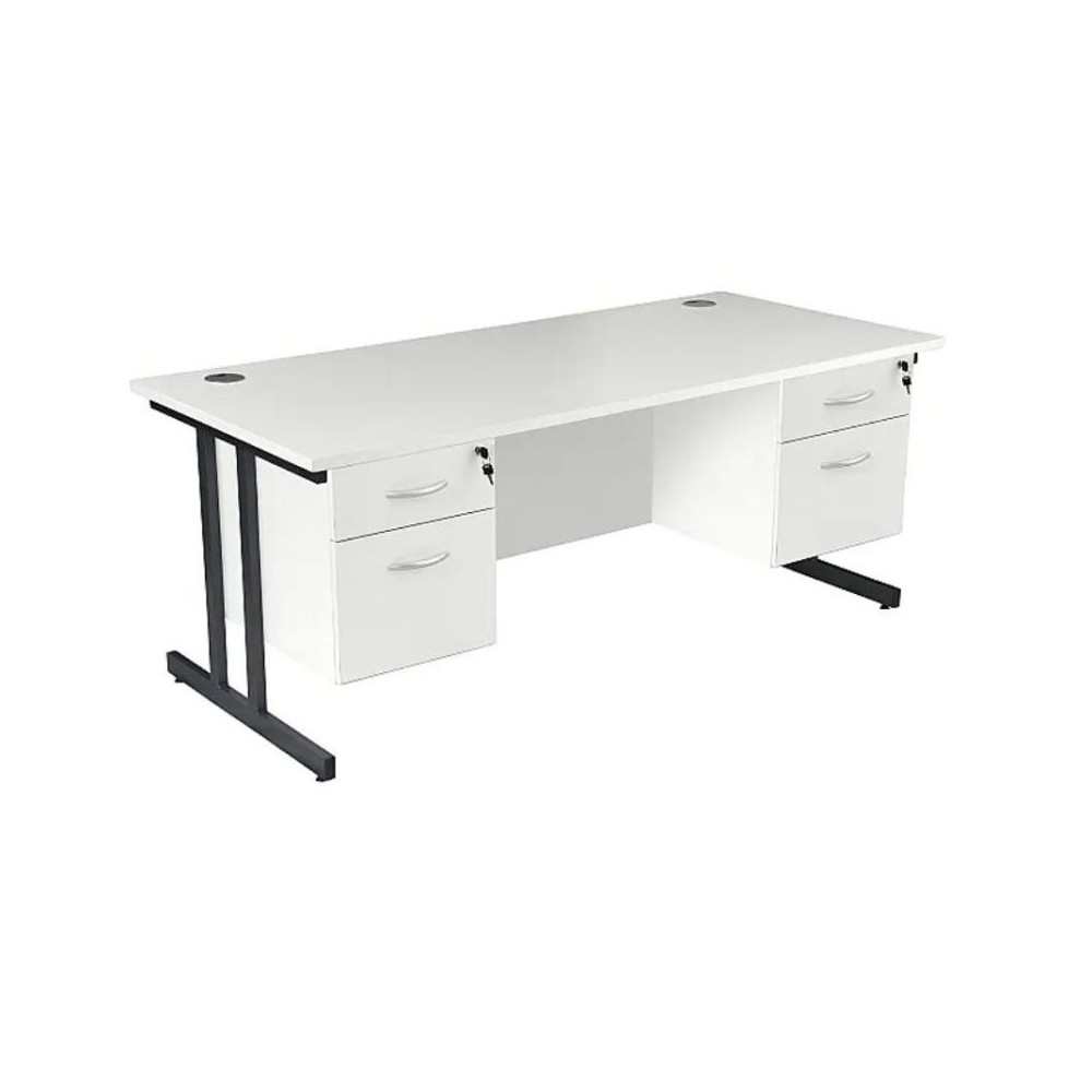 Escritorios laterales con panel rectangular negro Eclipse