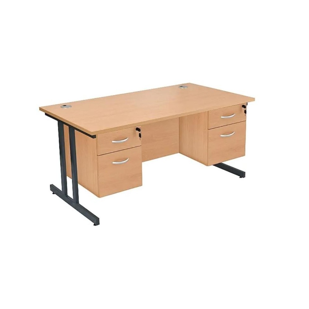 Escritorios laterales con panel rectangular negro Eclipse