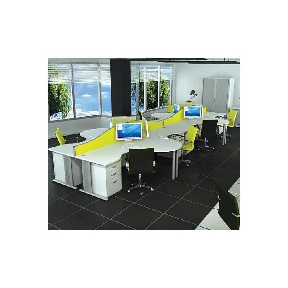 Escritorios de oficina con extremo de panel ergonomico