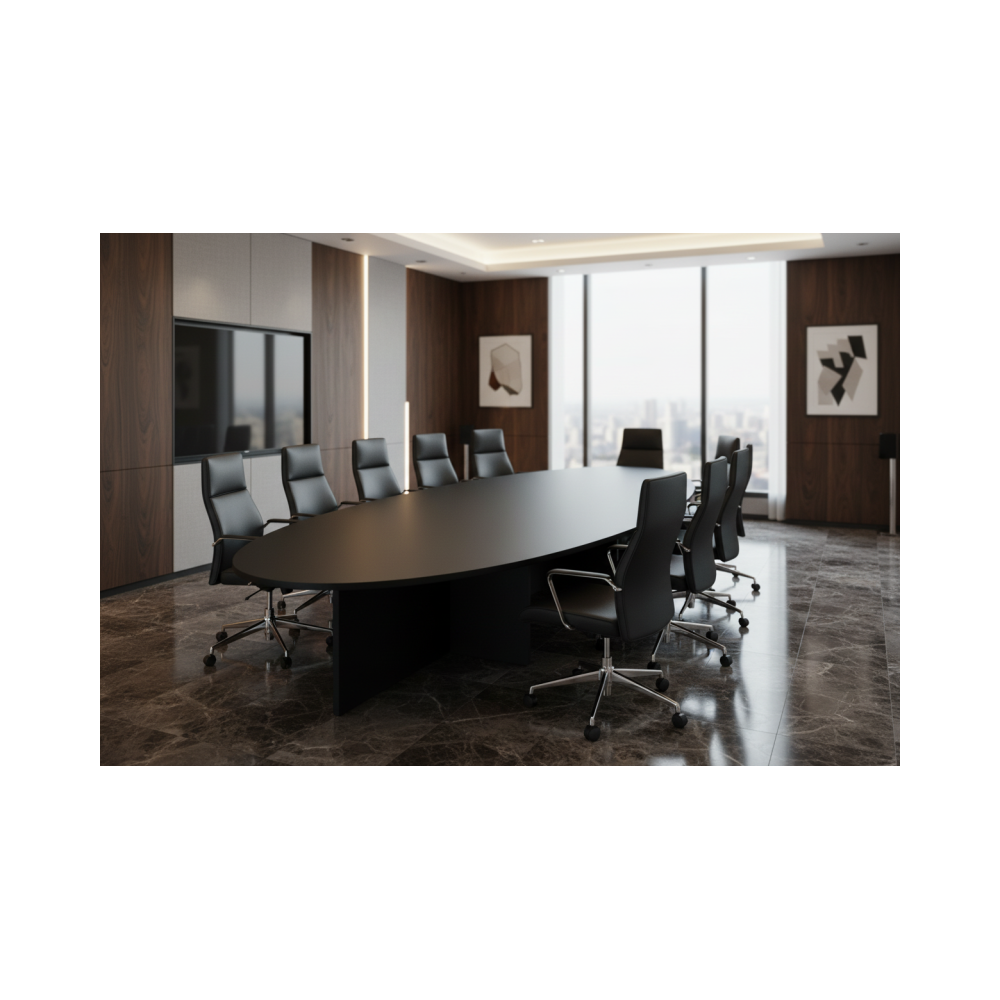 Mesa de Juntas “Élite Oval Black”