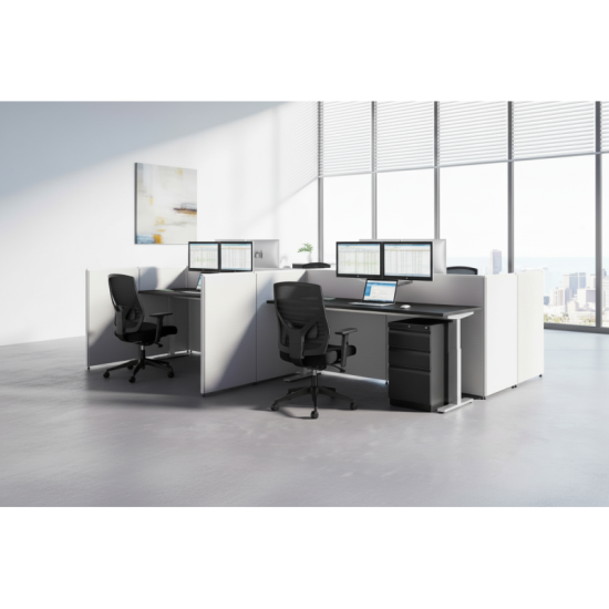 Escritorio de estacion de trabajo de oficina WorkZone Quad