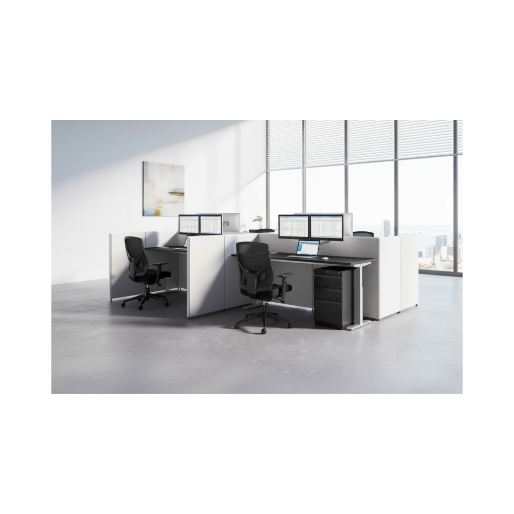 Escritorio de estacion de trabajo de oficina WorkZone Quad
