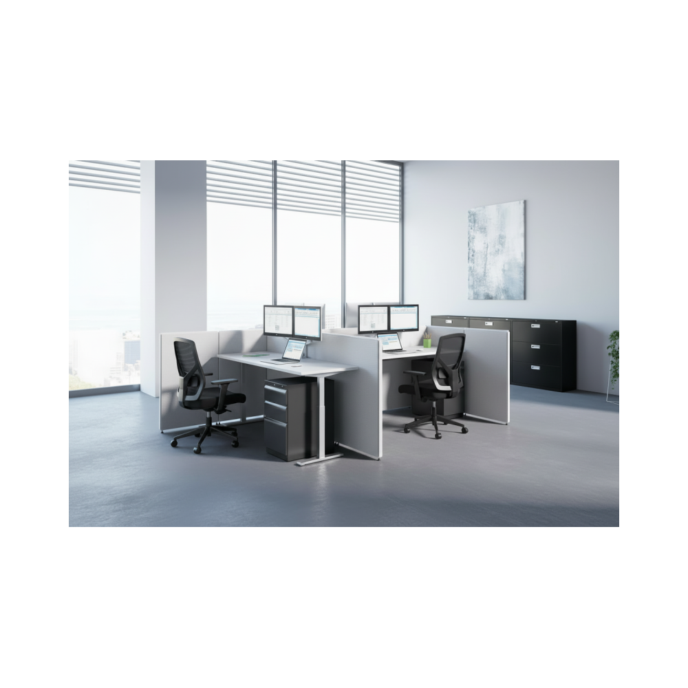 Escritorio de estacion de trabajo de oficina WorkZone Quad