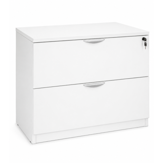 Archivero Horizontal Ejecutivo Blanco 2 Gavetas con Cerradura