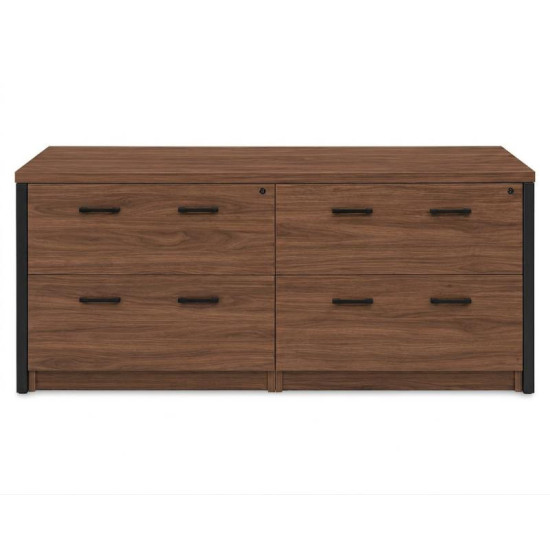 Archivero Ejecutivo Horizon Wood 4 | Credenza para Oficina con 4 Gavetas y Cerradura