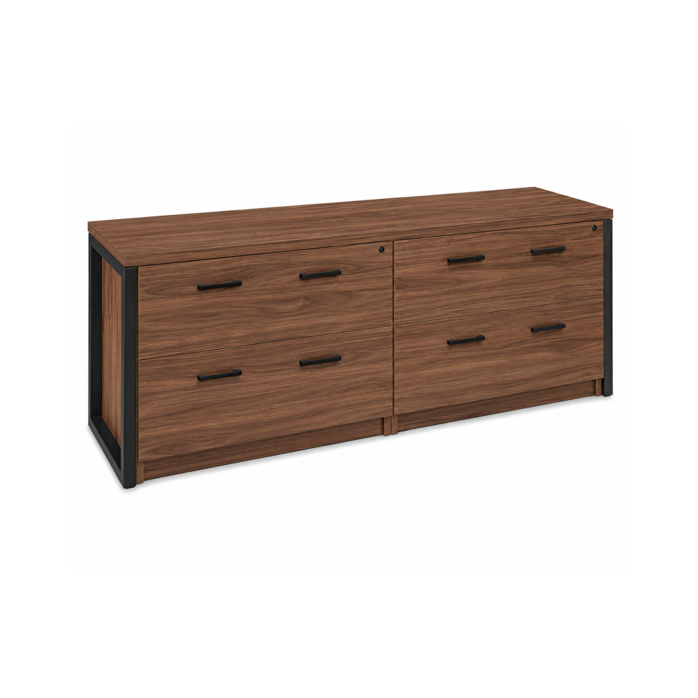 Archivero Ejecutivo Horizon Wood 4 | Credenza para Oficina con 4 Gavetas y Cerradura