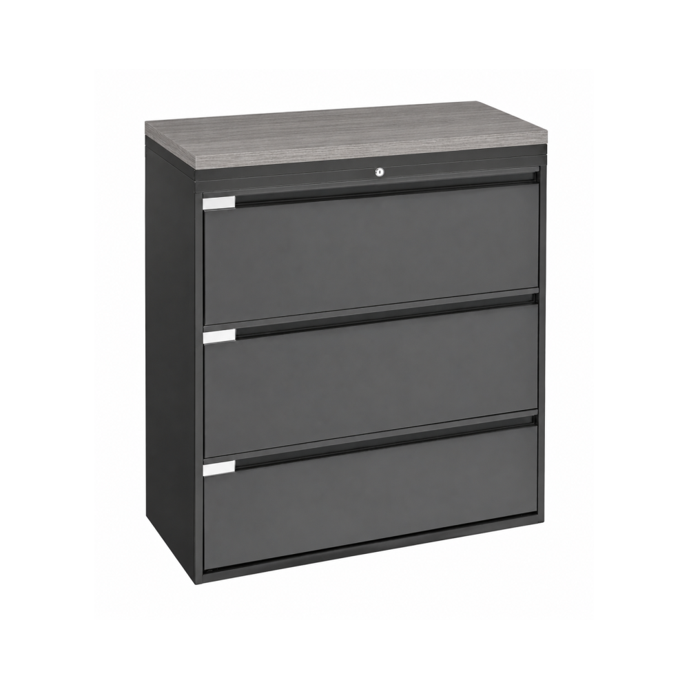 Archivero Metálico Horizontal Titan File 3 Archivero para Oficina de 3 Gavetas con Cerradura