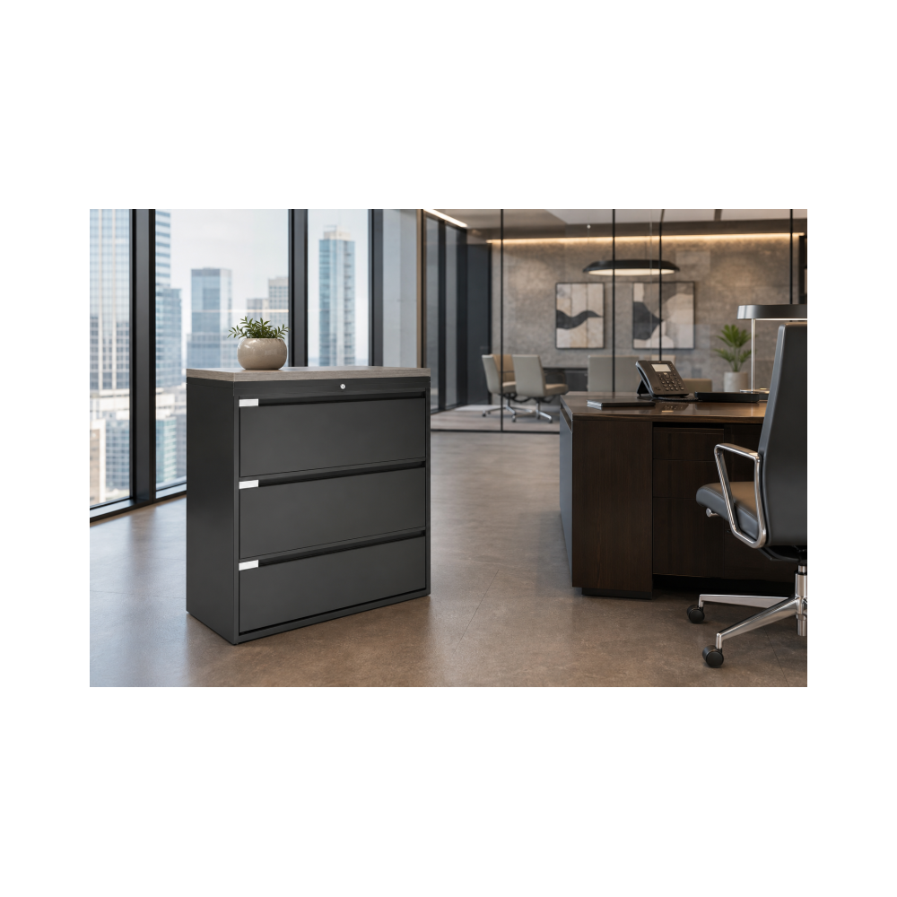 Archivero Metálico Horizontal Titan File 3 Archivero para Oficina de 3 Gavetas con Cerradura